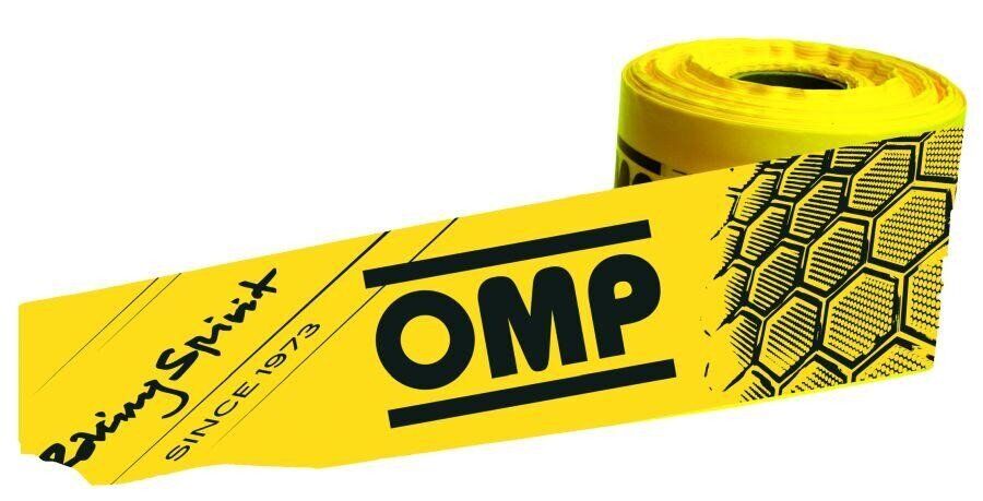 OMP X00-694E-15 (X/694E/15) Нейлонова стрічка жовта, з логотипом OMP, 500 метрів x 15 см Photo-1 
