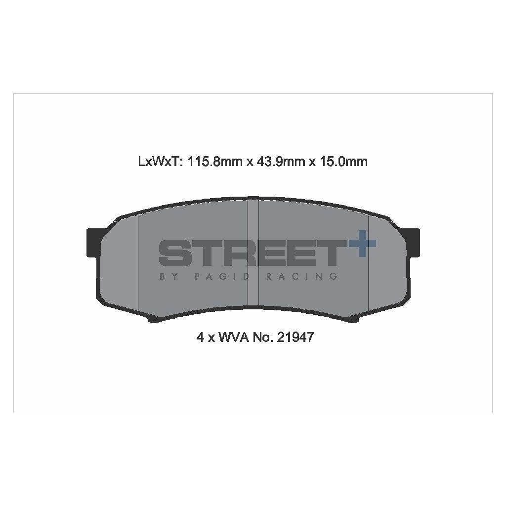 PAGID T8007SP2001 Задні гальмівні колодки STREET+ для TOYOTA Land Cruiser Prado (J120/J150) Photo-1
