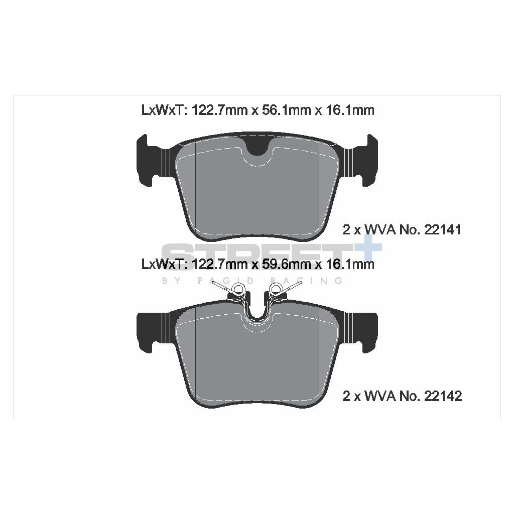 PAGID T8012SP2001 Задні гальмівні колодки STREET+ для LAND ROVER Evoque / JAGUAR E-Pace / VOLVO S90 Photo-1