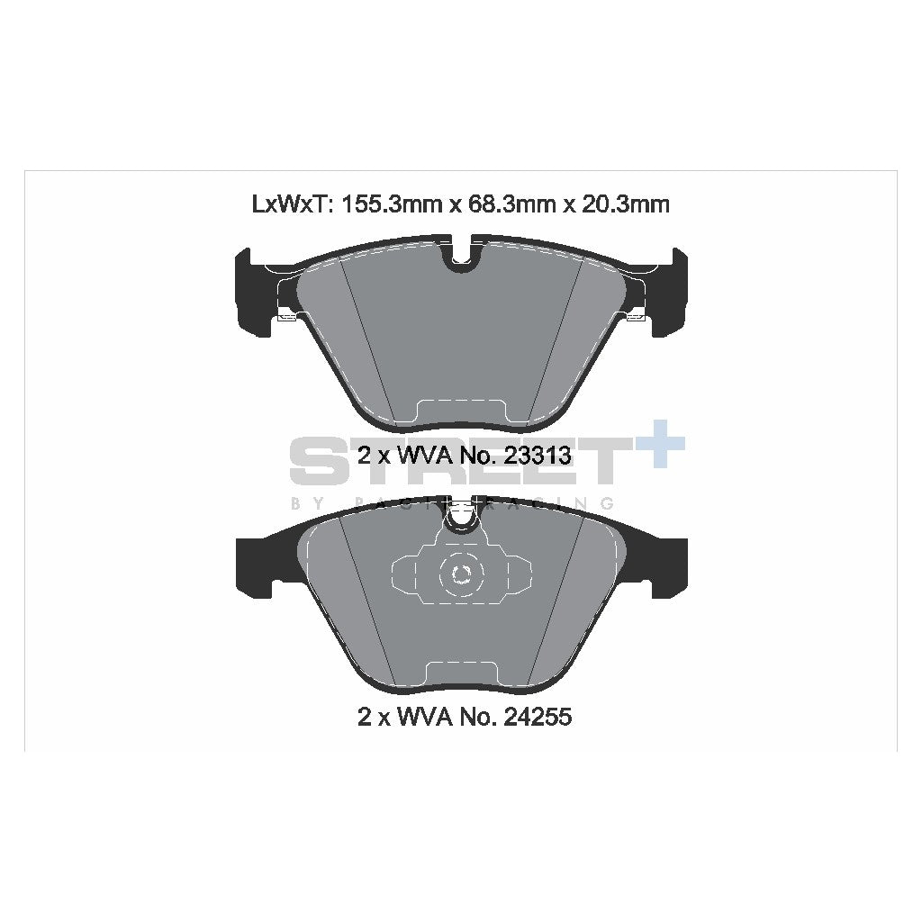 PAGID T8025SP2001 Гальмівні колодки передні STREET+ для BMW 3 (E90/E91/E92/E93/F30/F3) / X1 (E84) Photo-1