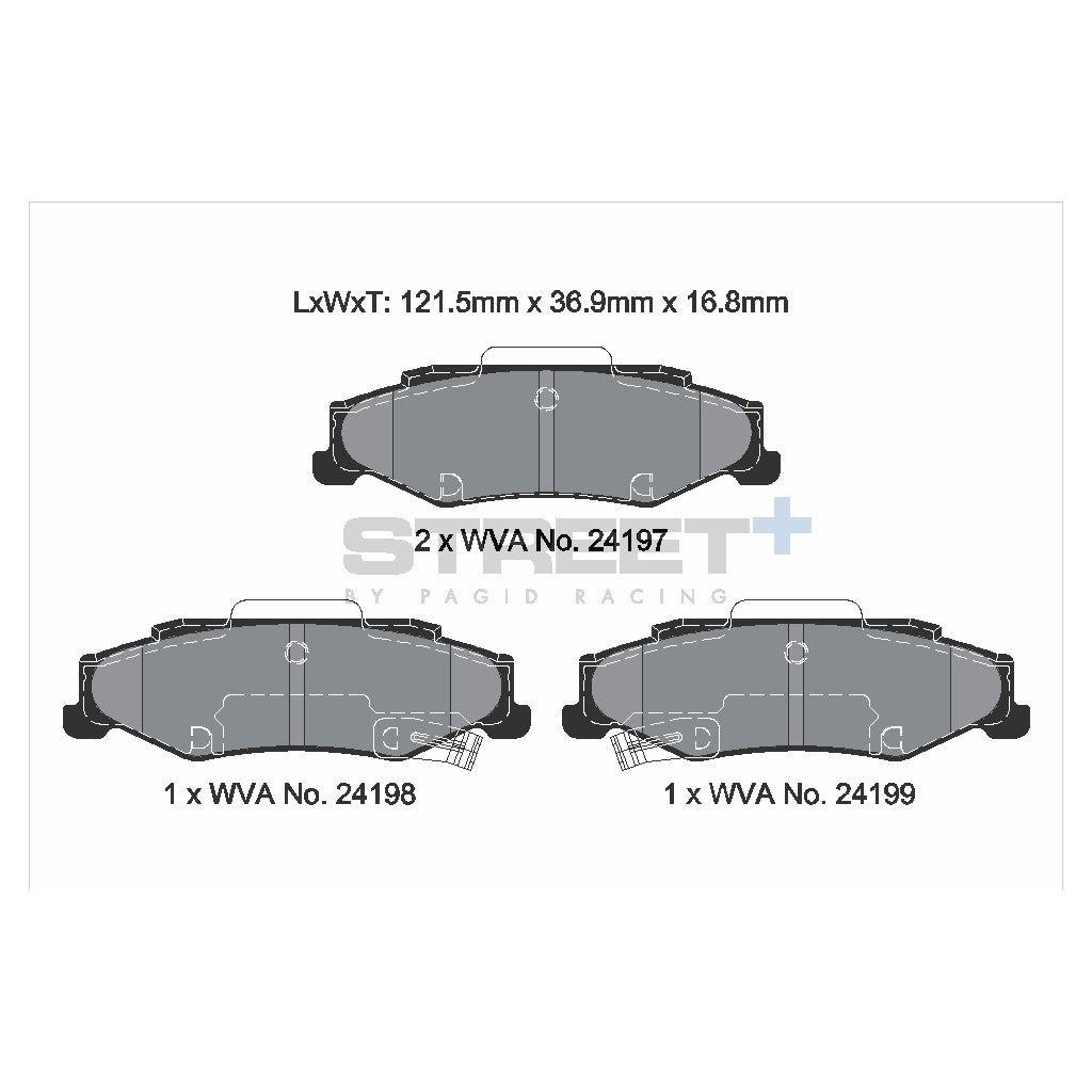 PAGID T8063SP2001 Задні гальмівні колодки STREET+ для CHEVROLET Convertible (C6) 2005-2013 Photo-1