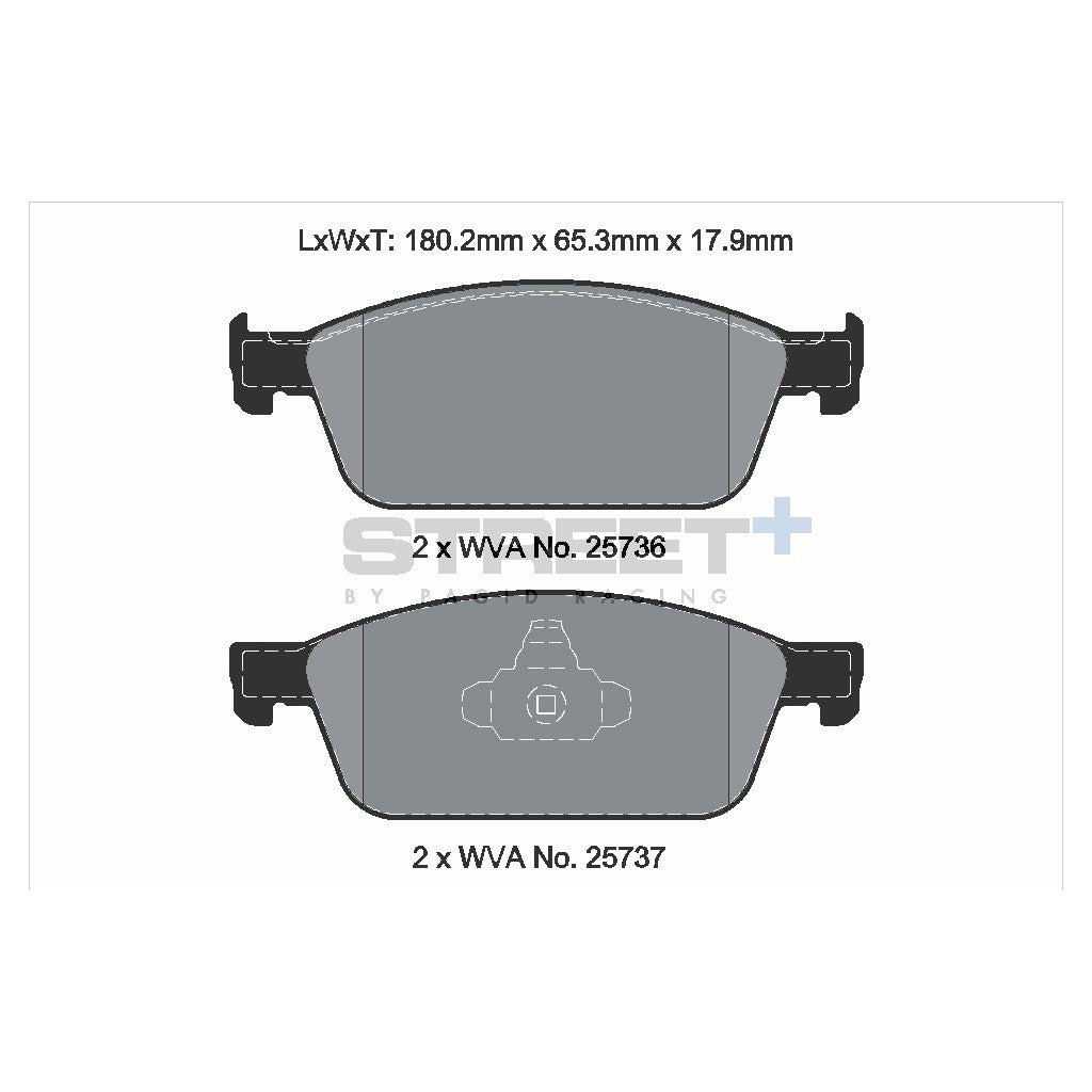 PAGID T8125SP2001 Передні гальмівні колодки STREET+ для FORD Focus III 2010-2018 Photo-1