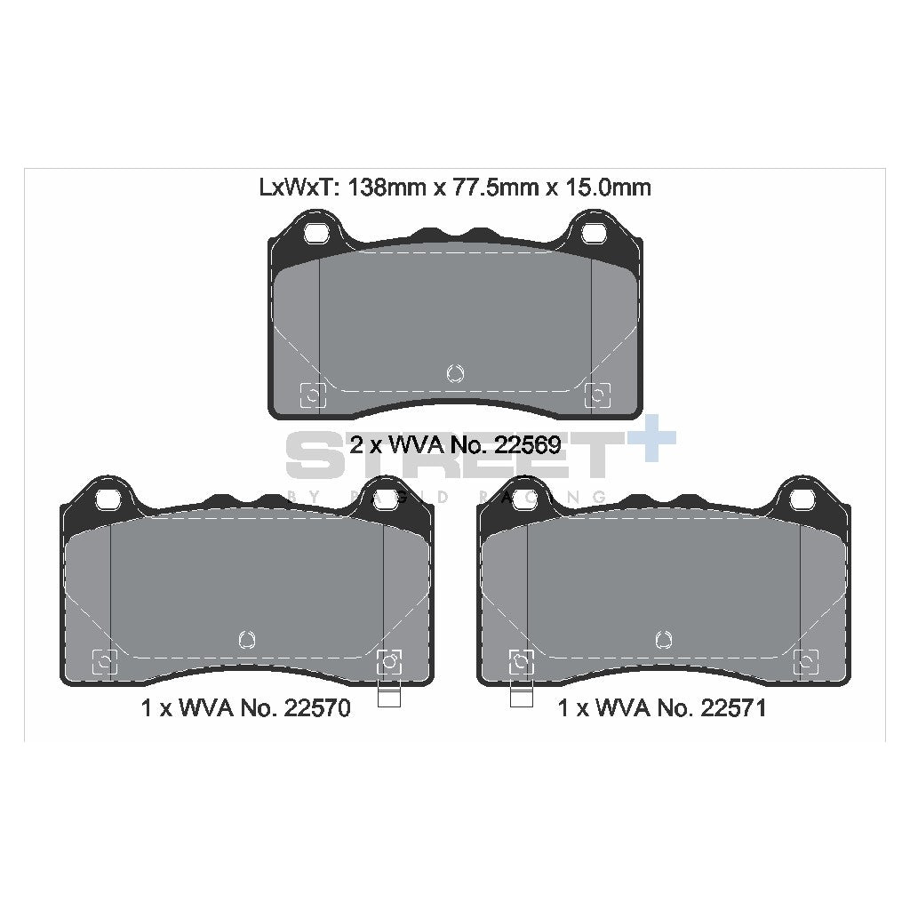 PAGID T8163SP2001 Гальмівні колодки передні STREET+ для FORD Focus III 2.3 RS AWD Photo-1