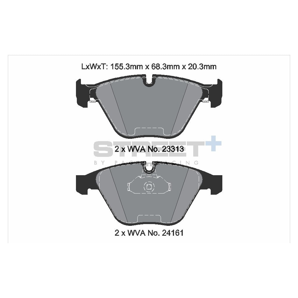 PAGID T8169SP2001 Гальмівні колодки передні STREET+ для BMW 3 (E9x) / X1 (E84) / Z4 Roadster (E89) Photo-1