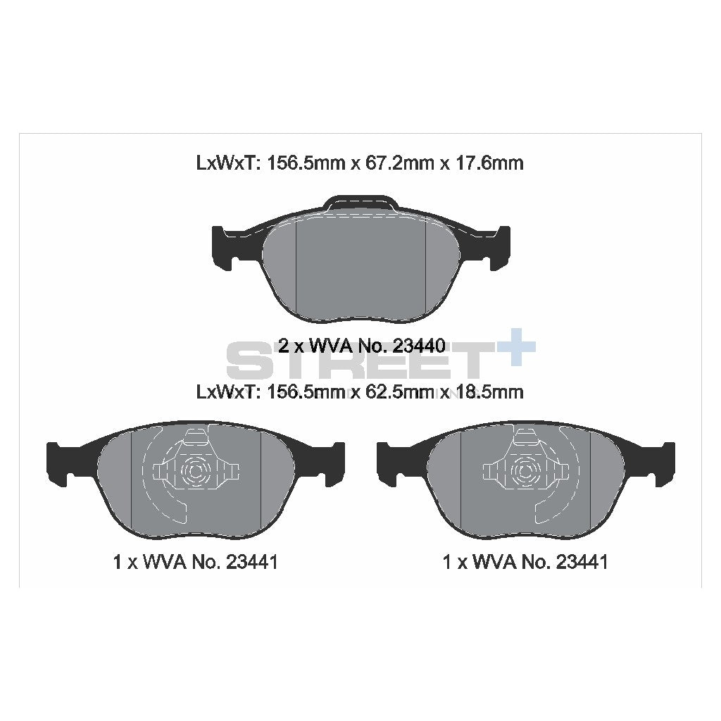 PAGID T8174SP2001 Передні гальмівні колодки STREET+ для FORD Focus RS 2002-2004 Photo-1