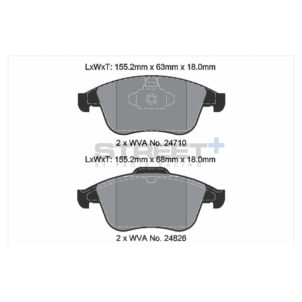 PAGID T8191SP2001 Передні гальмівні колодки STREET+ для RENAULT Megane III 2.0 R.S. Photo-1