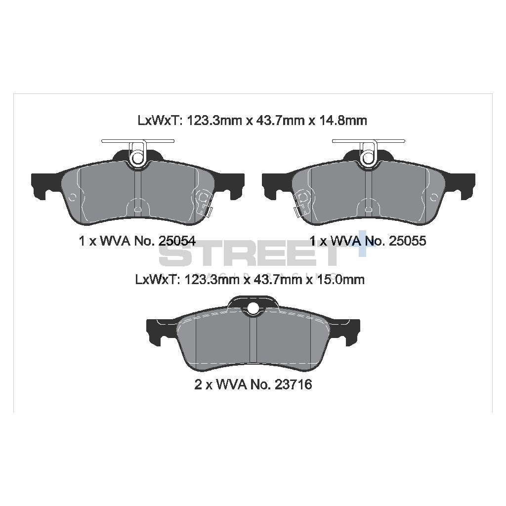 PAGID T8196SP2001 Задні гальмівні колодки STREET+ для HONDA Civic (FK) 2011-2017 Photo-1