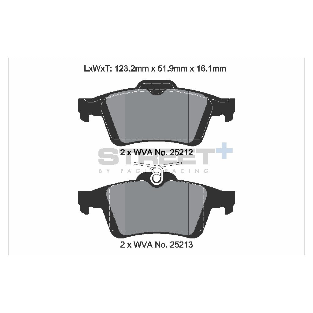 PAGID T8199SP2001 Задні гальмівні колодки STREET+ для FORD Focus III 2010-2018 Photo-1
