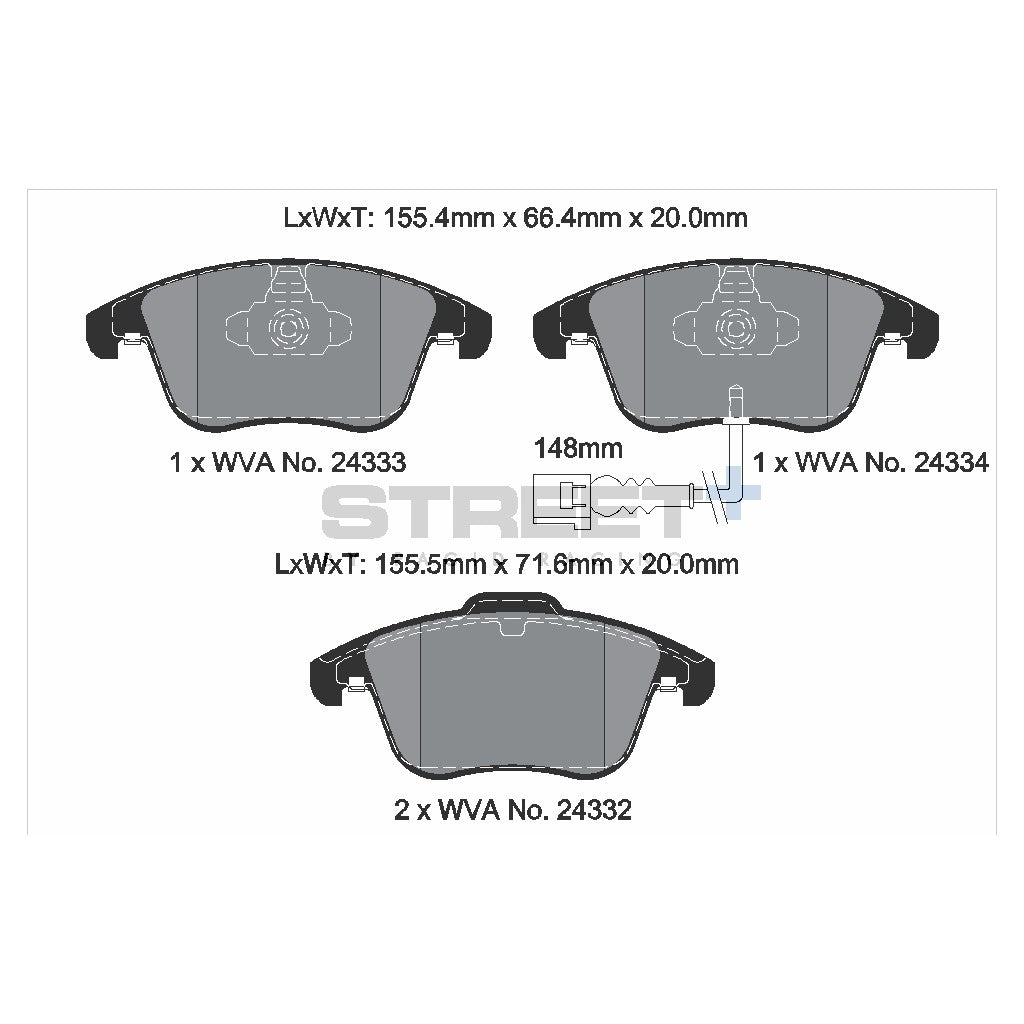 PAGID T8219SP2001 Передні гальмівні колодки STREET+ для AUDI Q3 (84B/84G) / VW Passat B7 (A42/A43) Photo-1
