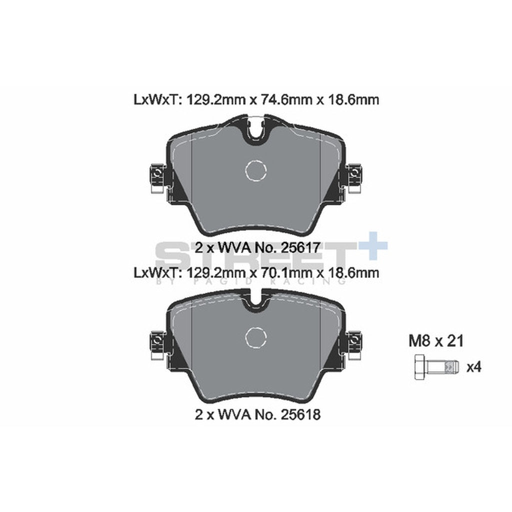 PAGID T8285SP2001 Передні гальмівні колодки STREET+ для BMW Z4 20i / 30i (G29) без M Sport Brake Photo-1