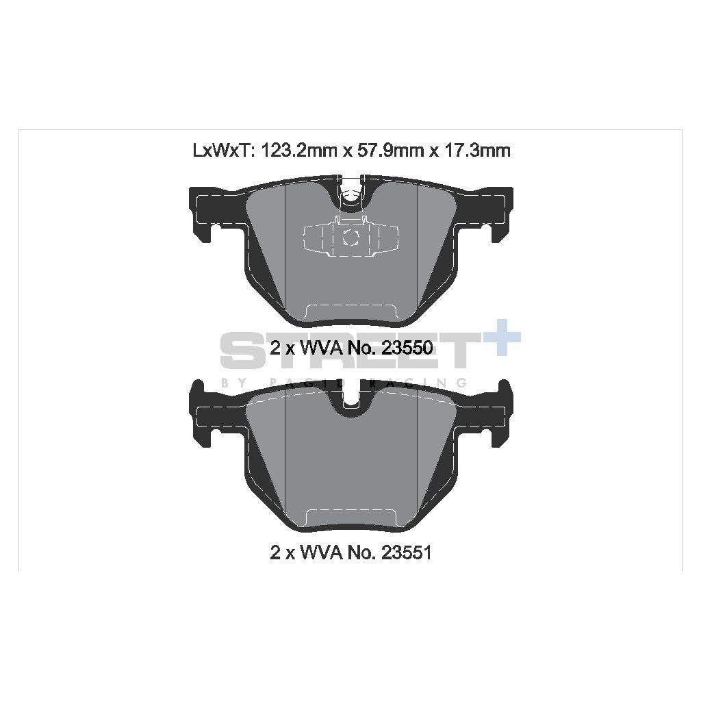 PAGID T8298SP2001 Задні гальмівні колодки STREET+ для BMW E90/E91/E92/E93 Photo-1