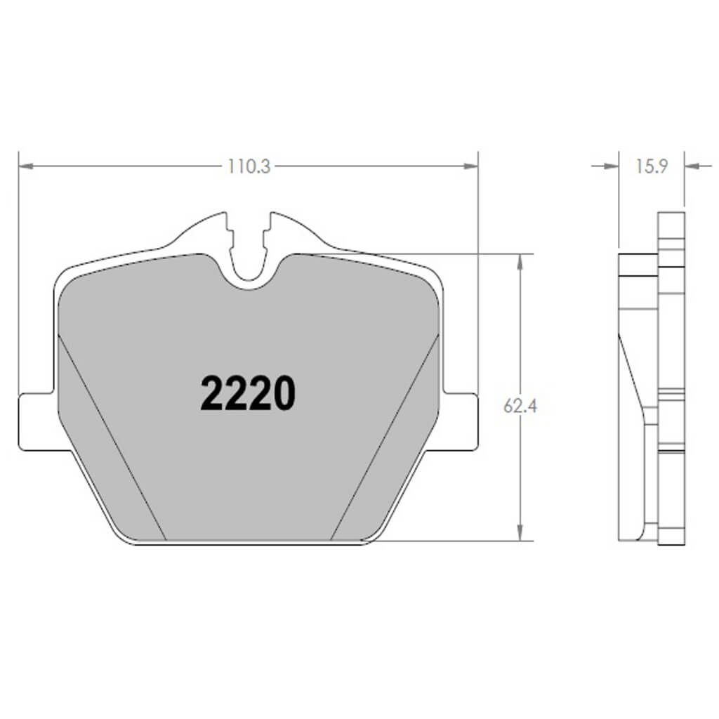 PFC 2220.332.16.44 Задні гальмівні колодки для TOYOTA Supra (Mk 5) / BMW G-серії (332 компаунд, 16 мм) Photo-1