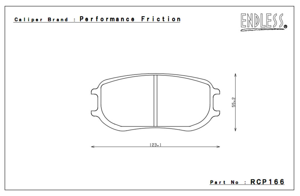 ENDLESS RCP166MA45B Гальмівні колодки задні для PORSCHE Cayman GT4 CS/991 CUP PFCs 26mm Photo-0