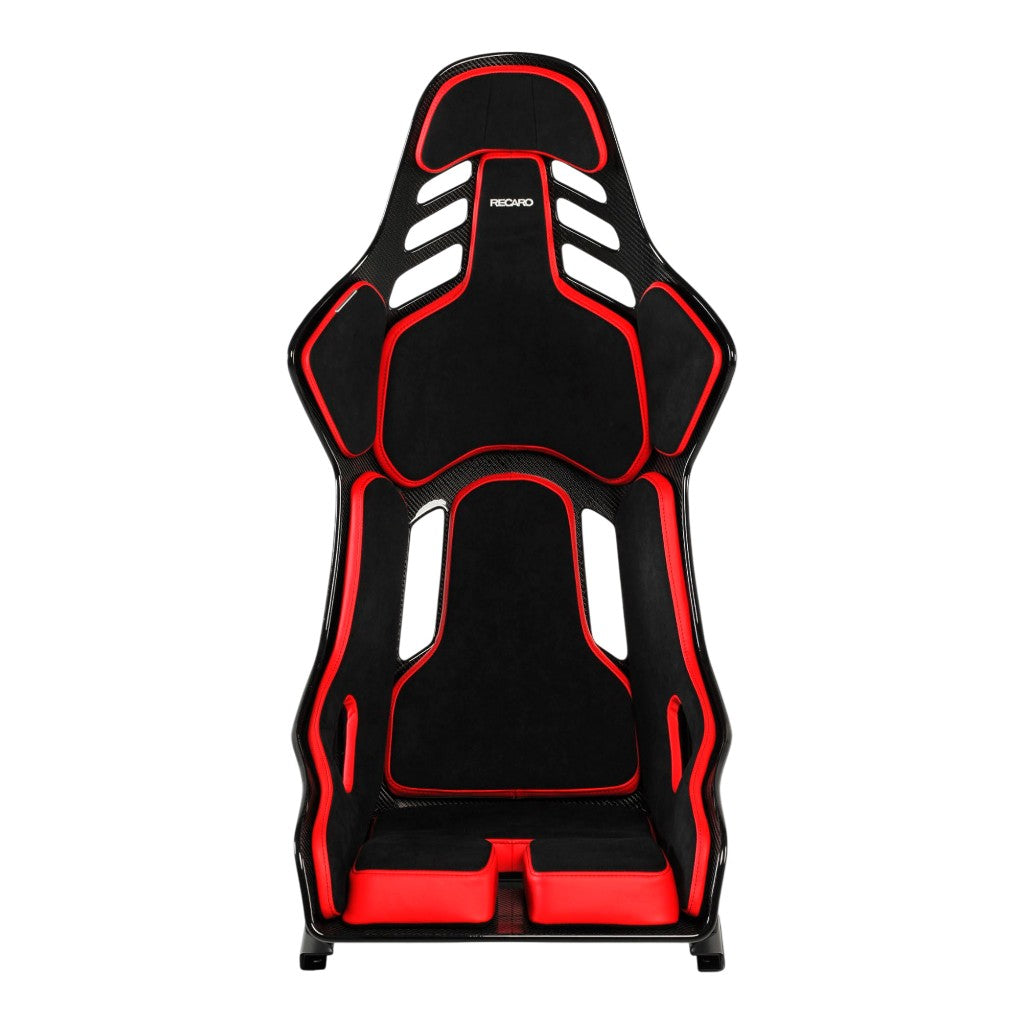 RECARO 078.01.2B22 Гоночне крісло Podium CF праве (ABE / FIA 8855-1999), Чорна алькантара / Червона шкіра, Розмір M Photo-1