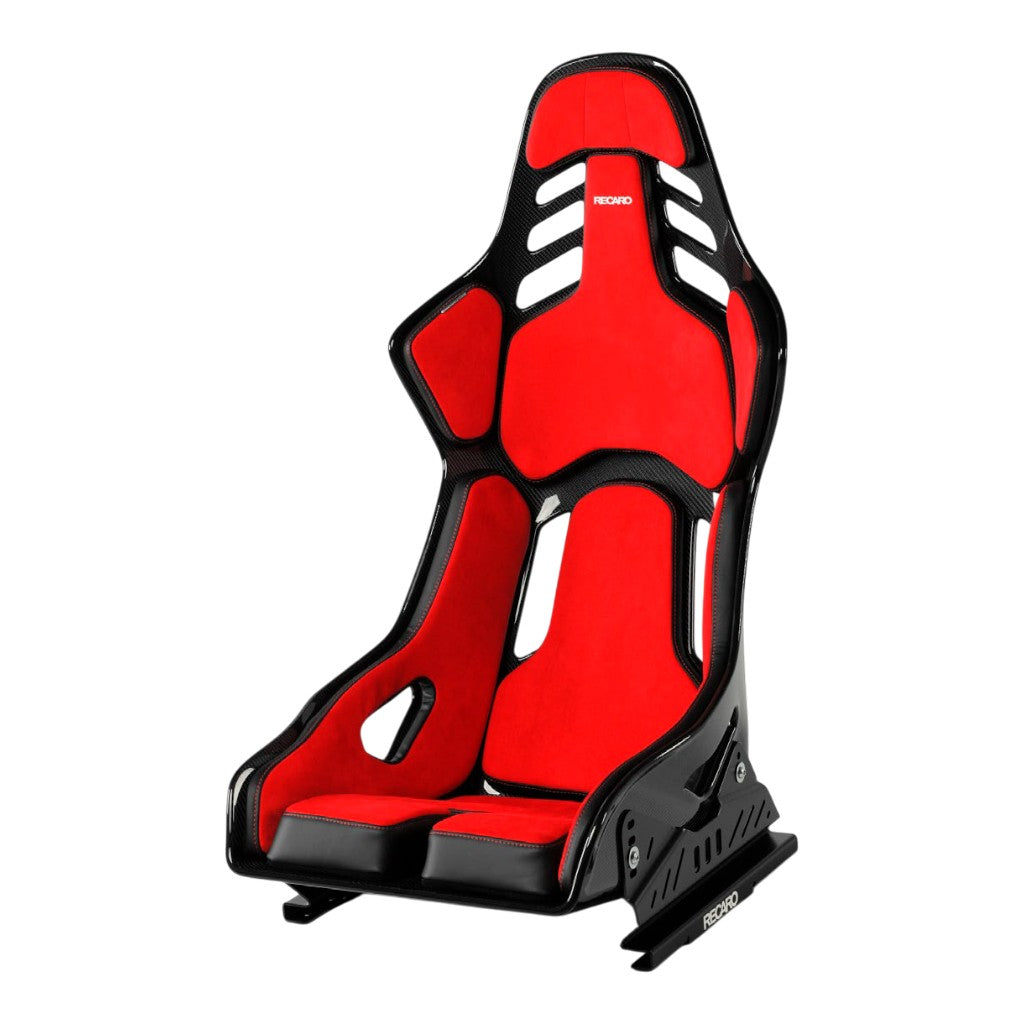 RECARO 078.32.2B23 Гоночне сидіння Podium CF праве (ABE / FIA 8855-1999) SAB Червона алькантара / Чорна шкіра, Розмір L Photo-0