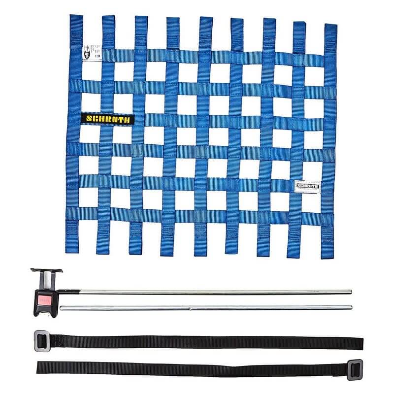 SCHROTH 09543-1 Сітка на вікно права 400 mm x 405 mm (15.75" x 16") Синій SFI/FIA Photo-0