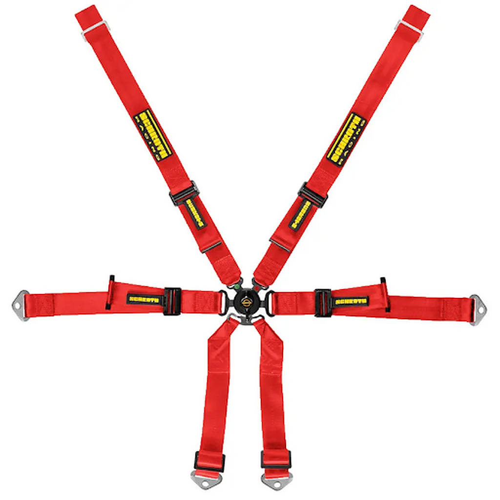 SCHROTH 94660-2 Ремінь безпеки Profi 2x2 6-точковий, червоний для PORSCHE 911 GT3 / GT3RS (991 / 992) Photo-0