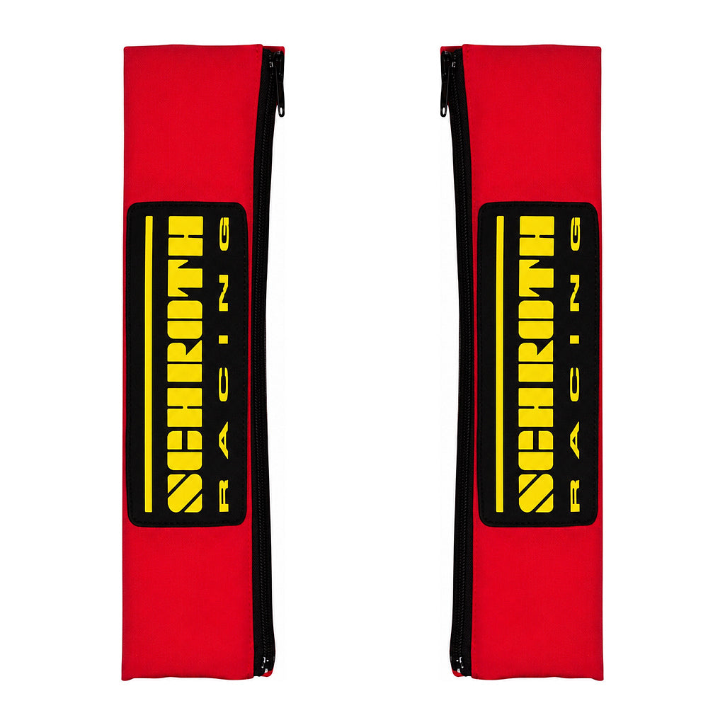 SCHROTH 02119 Накладки на плечові ремені Racing Logo 50мм, червоний/жовтий логотип Photo-0