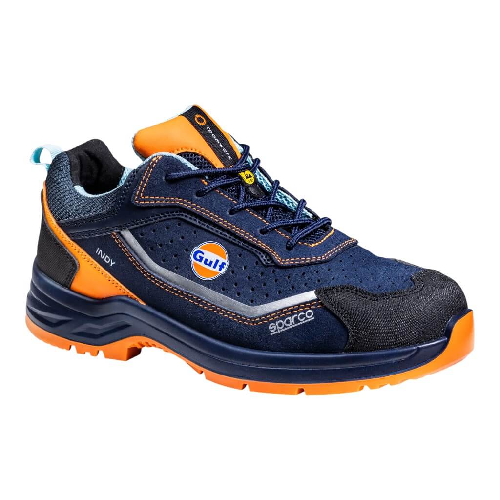 SPARCO 07538GU48BMAF Черевики механіка Indy Meteor Gulf S1PS, Темно-синій/Флуо Помаранчевий, Розмір 48 Photo-0