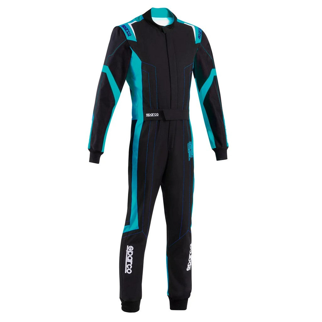 SPARCO BKS0010B0K30150 Дитячий костюм для картингу Thunder Advanced, Чорний / Небесний синій, Розмір 150 Photo-0