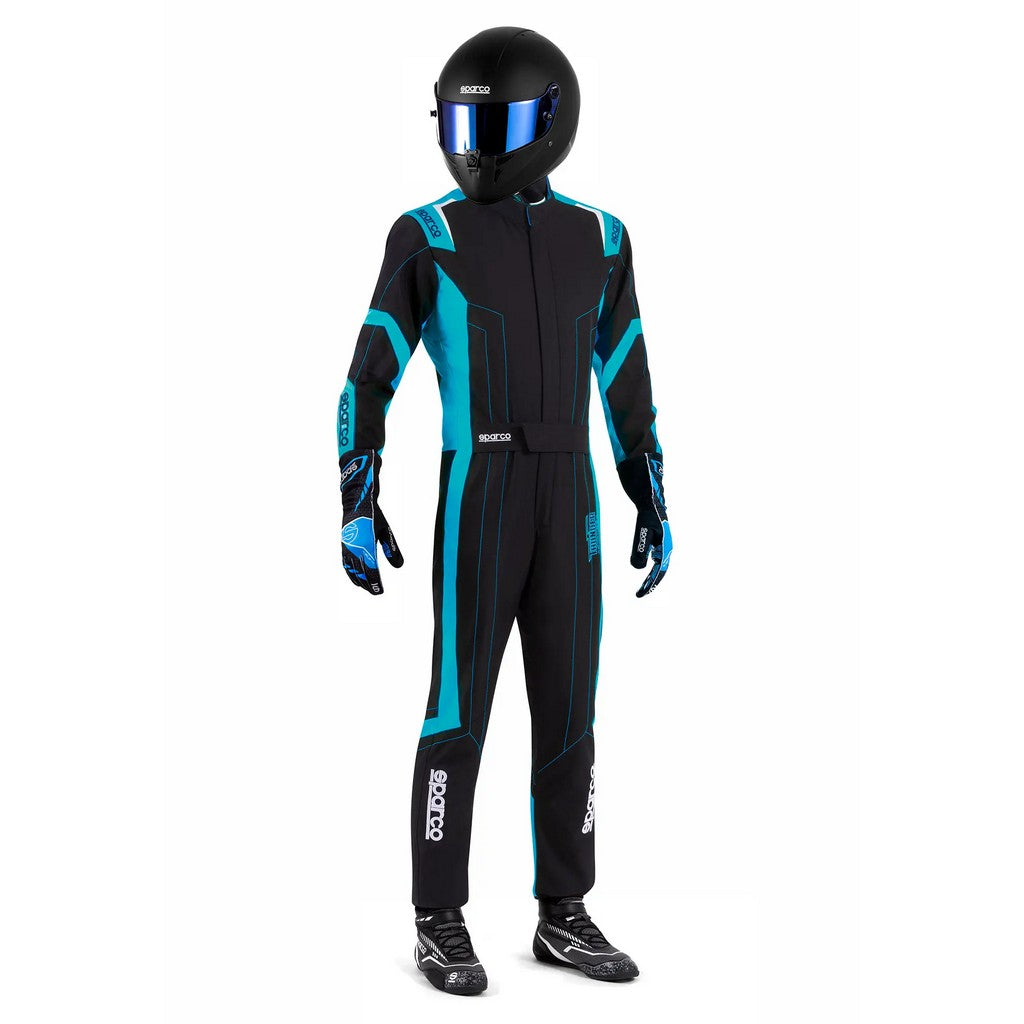 SPARCO BKS0010B0K30150 Дитячий костюм для картингу Thunder Advanced, Чорний / Небесний синій, Розмір 150 Photo-1