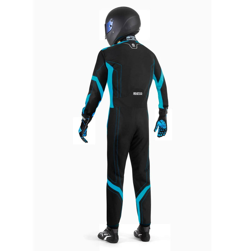 SPARCO BKS0010B0K30150 Дитячий костюм для картингу Thunder Advanced, Чорний / Небесний синій, Розмір 150 Photo-2