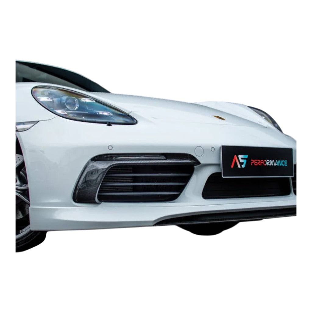 TECHART +82.121.100.110FOG Передній спойлер I SportDesign з кованим спліттером V01, глянцевий карбон для PORSCHE 718 Cayman / Boxster S / T / GTS / GTS 4.0 Photo-3