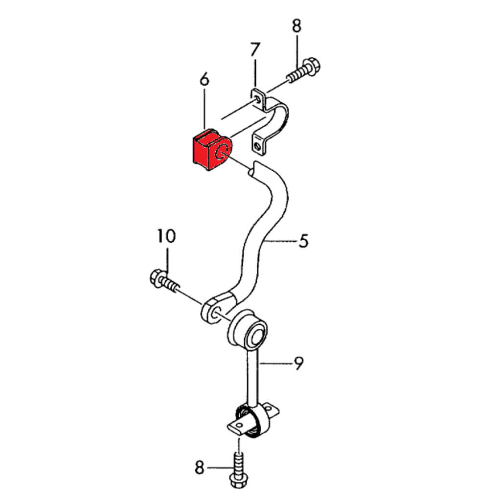 VERKLINE POW-081-85 Комплект втулок заднього стабілізатора 18 мм (для треку) для AUDI RS6 / S6 (C5) Photo-2