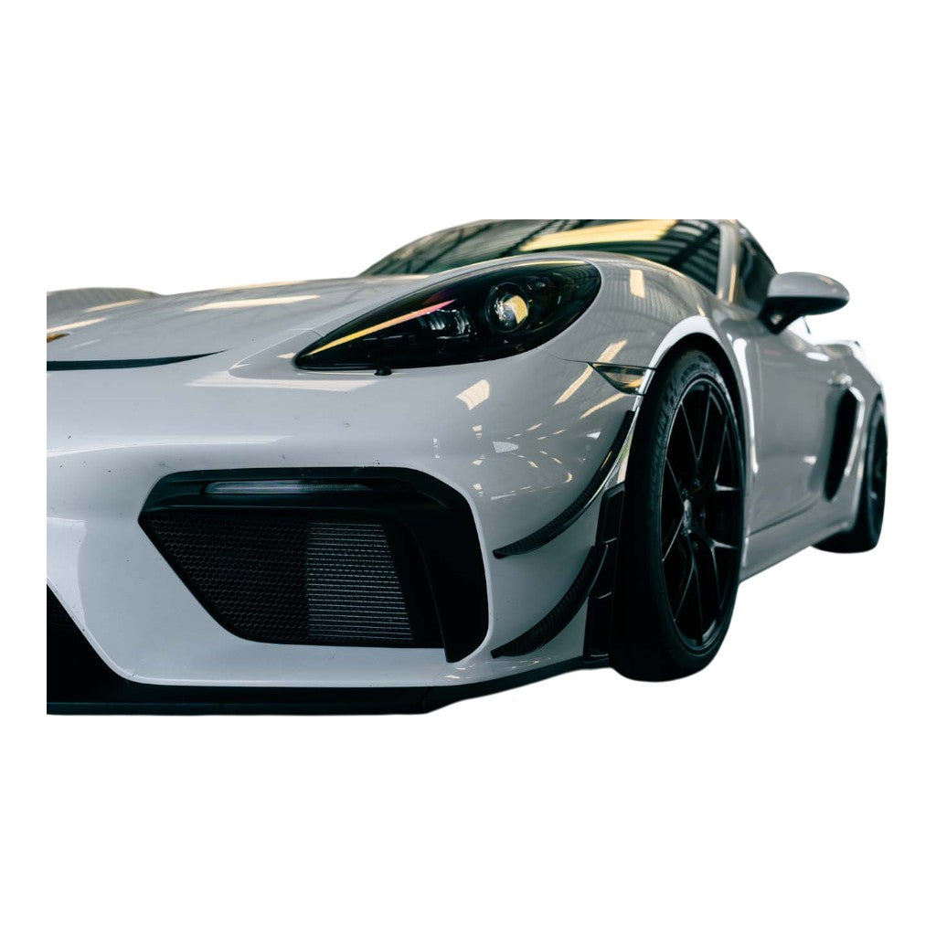 VERUS ENGINEERING A0284A-MAT Комплект подвійних аеродинамічних канардів (матовий прозорий лак) для PORSCHE 718 Cayman GT4 Photo-1