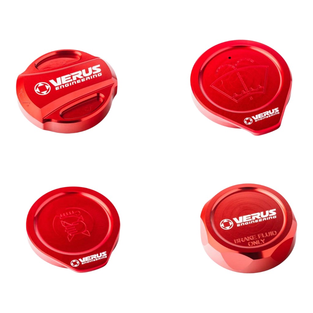 VERUS ENGINEERING A0585A-RED-RLA Комплект кришок моторного відсіку RLA, червоний для SUBARU WRX / STI (GR / GV) Photo-0