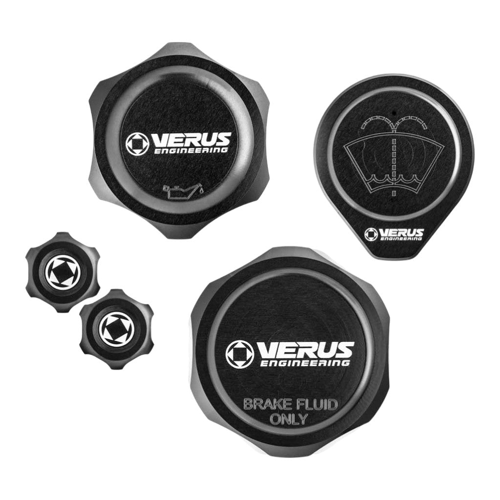 VERUS ENGINEERING A0625A-BLK-FHS Комплект кришок рідин моторного відсіку FHS, чорний для MAZDA MX-5 Miata (ND) Photo-0