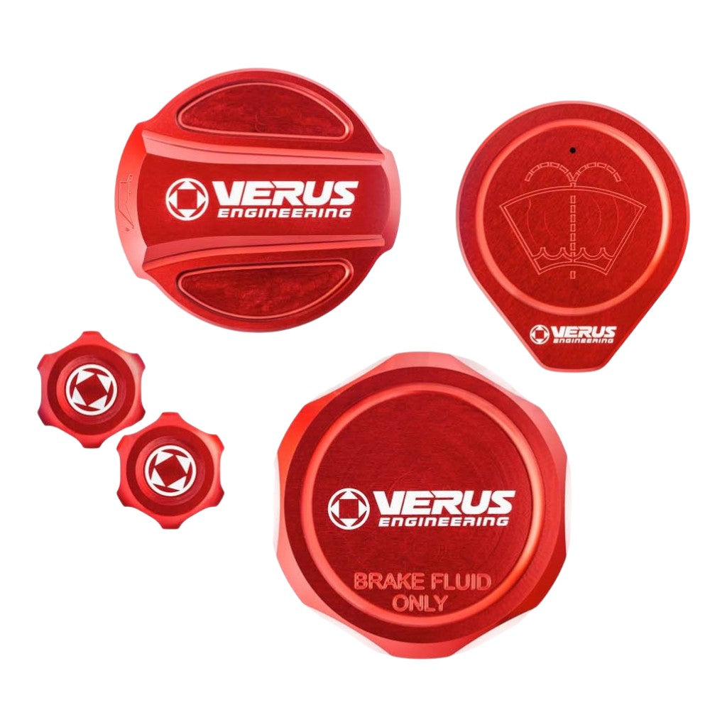VERUS ENGINEERING A0625A-RED-RLA Комплект кришок рідин моторного відсіку RLA, червоний для MAZDA MX-5 Miata (ND) Photo-0