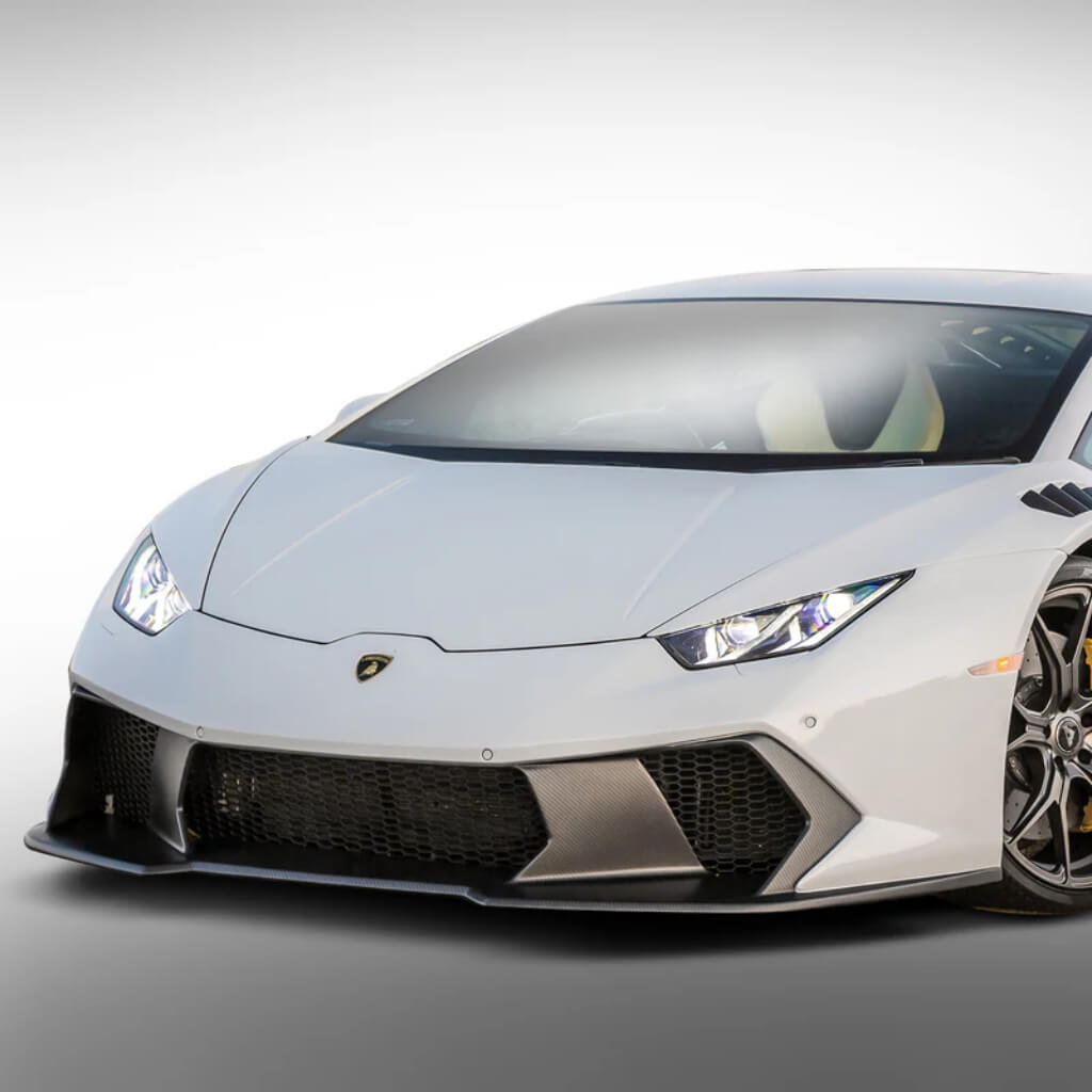 VORSTEINER 0910LOV Передній бампер зі спойлером NOVARA EDIZIONE (глянцевий карбон) для LAMBORGHINI Huracan LP610-4 / LP580-2 Photo-1