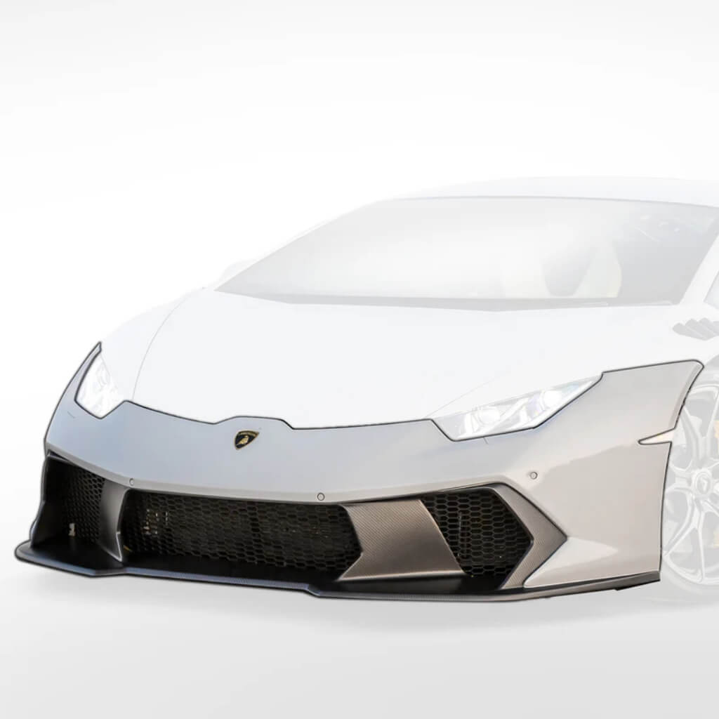 VORSTEINER 0910LOV Передній бампер зі спойлером NOVARA EDIZIONE (глянцевий карбон) для LAMBORGHINI Huracan LP610-4 / LP580-2 Photo-0