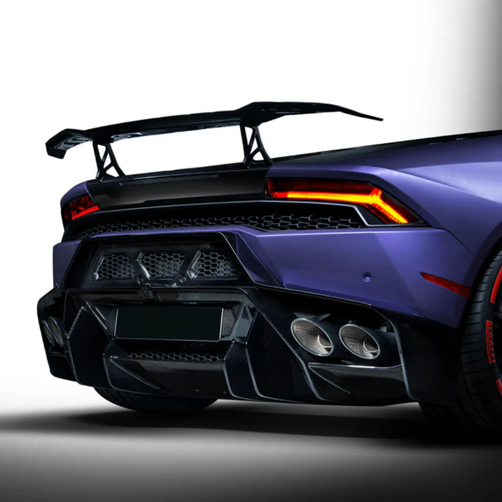 VORSTEINER 0920LOV Задній бампер з дифузором NOVARA EDIZIONE (глянцевий карбон) для LAMBORGHINI Huracan LP610-4 / LP580-2 Photo-1