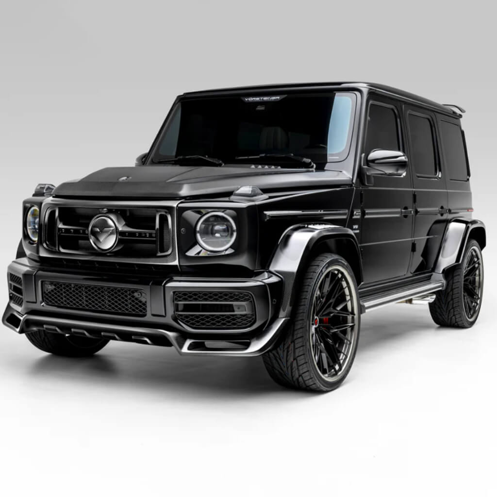 VORSTEINER MEV2005 Передня решітка з окремою центральною V-подібною деталлю VRS (глянцевий карбон) для MERCEDES-BENZ G63 AMG / G550 Photo-1