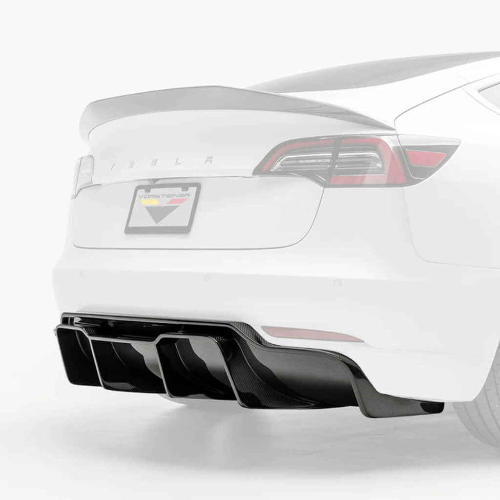 VORSTEINER TEV1050 Задній дифузор TRACK EDITION VOLTA (глянцевий карбон) для TESLA Model 3 2017- Photo-0