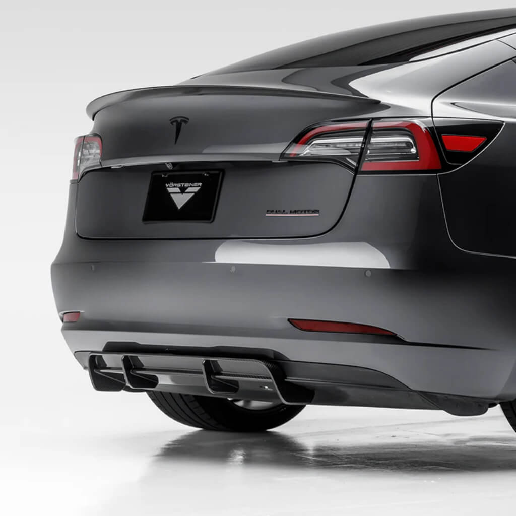 VORSTEINER TEV1055 Задній дифузор VOLTA (глянцевий карбон) для TESLA Model 3 2017- Photo-1