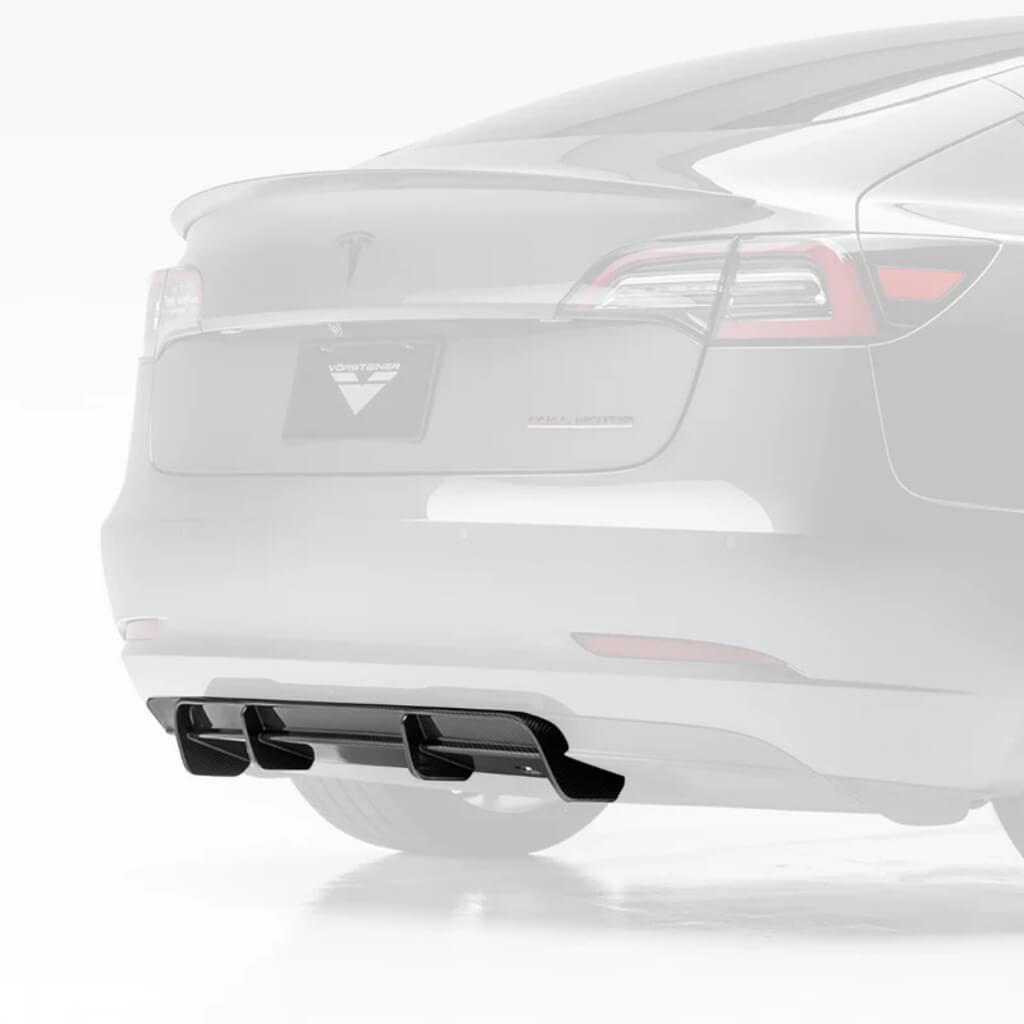 VORSTEINER TEV1055 Задній дифузор VOLTA (глянцевий карбон) для TESLA Model 3 2017- Photo-0