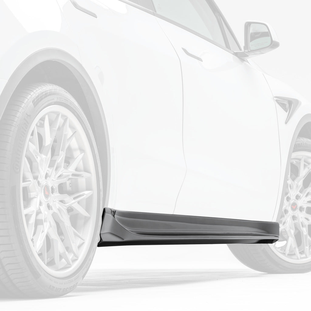 VORSTEINER TEV2030 Бічні спідниці VRS (глянцевий карбон) для TESLA Model Y 2020- Photo-0