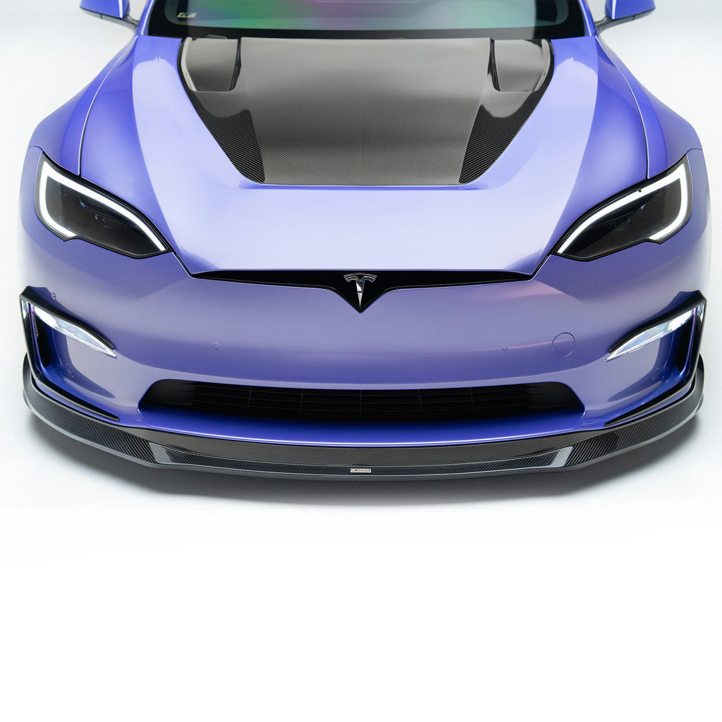 VORSTEINER TEV3021 Передній спойлер VRS (сатиновий карбон) для TESLA Model S Plaid 2021- Photo-2