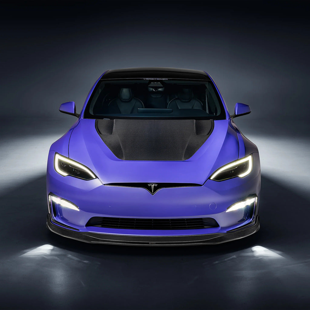 VORSTEINER TEV3021 Передній спойлер VRS (сатиновий карбон) для TESLA Model S Plaid 2021- Photo-7