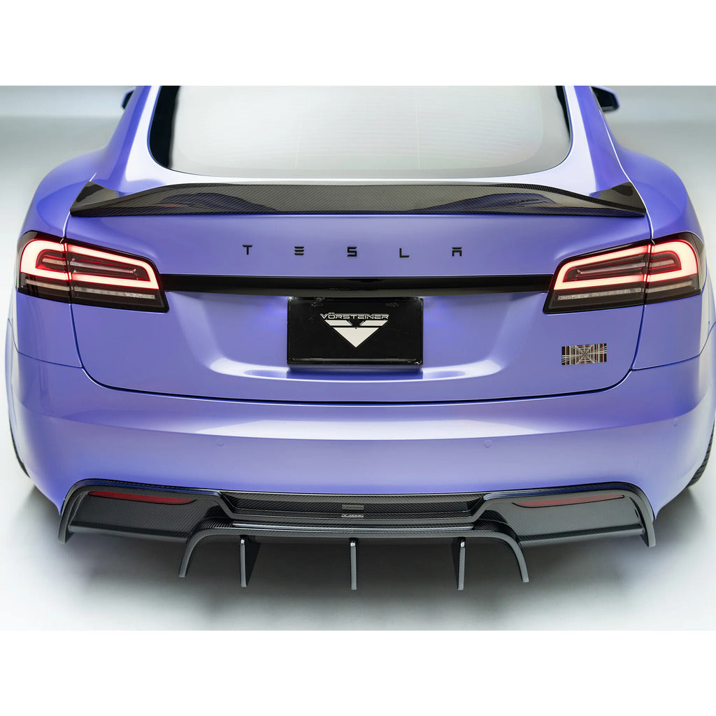 VORSTEINER TEV3061 Спойлер на кришку багажника VRS (сатиновий карбон) для TESLA Model S Plaid 2021-2022 Photo-2