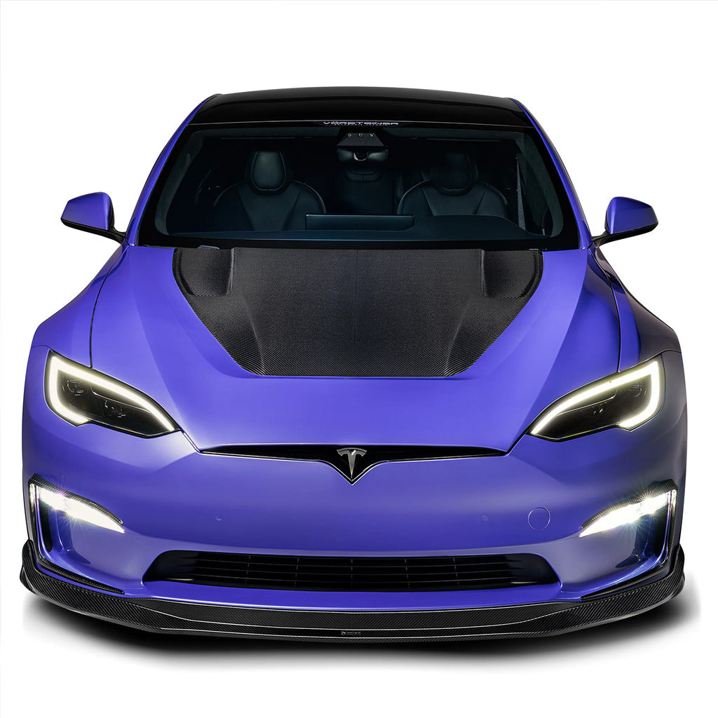 VORSTEINER TEV3080 Капот VRS (глянцевий карбон) для TESLA Model S Plaid 2021- Photo-1