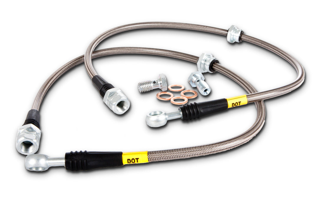 STOPTECH 950.34001 гальмівні шланги передні Stainless Steel для BMW 318i/318is/318Ti/323CI 1991-2008 Photo-0