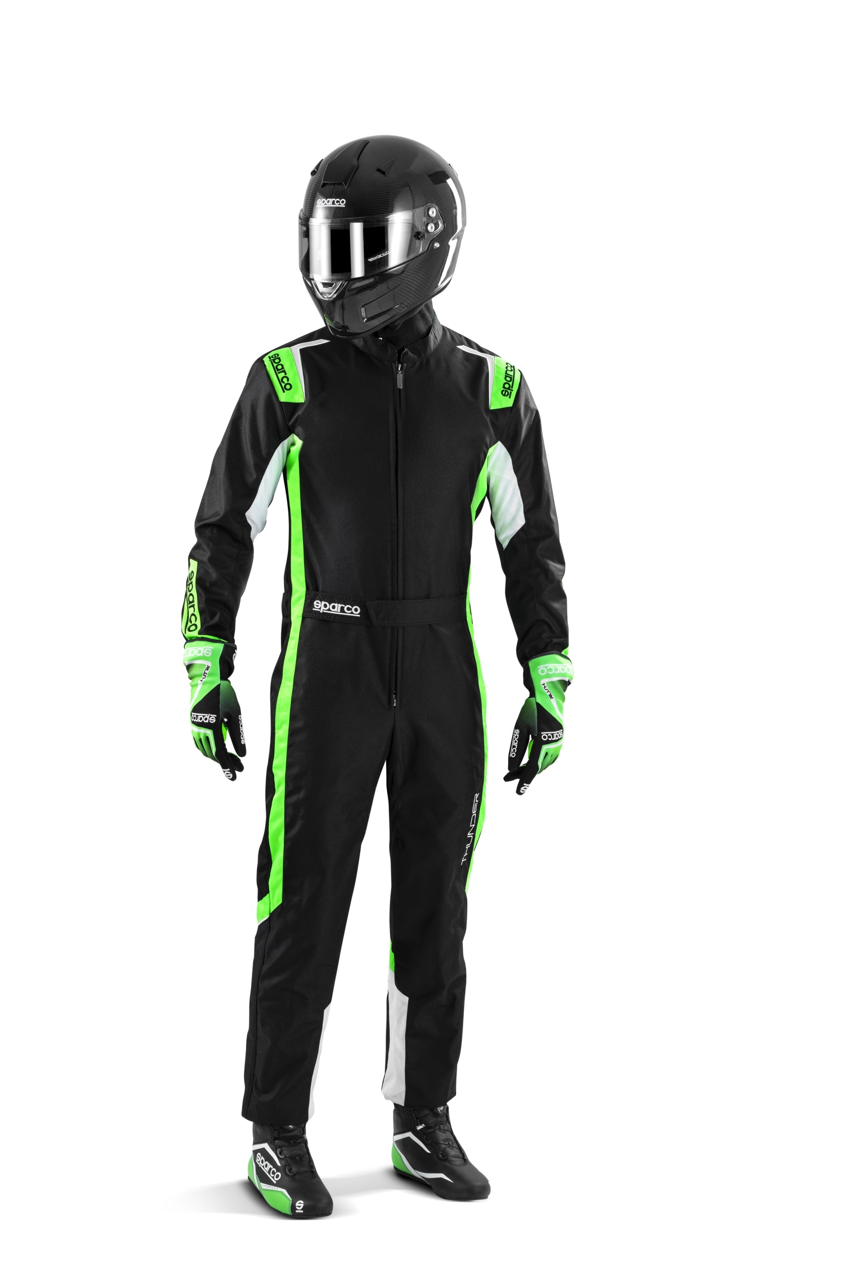 SPARCO 002342NRVF2M Костюм для картингу THUNDER, CIK, чорний/зелений, розмір M Photo-0 