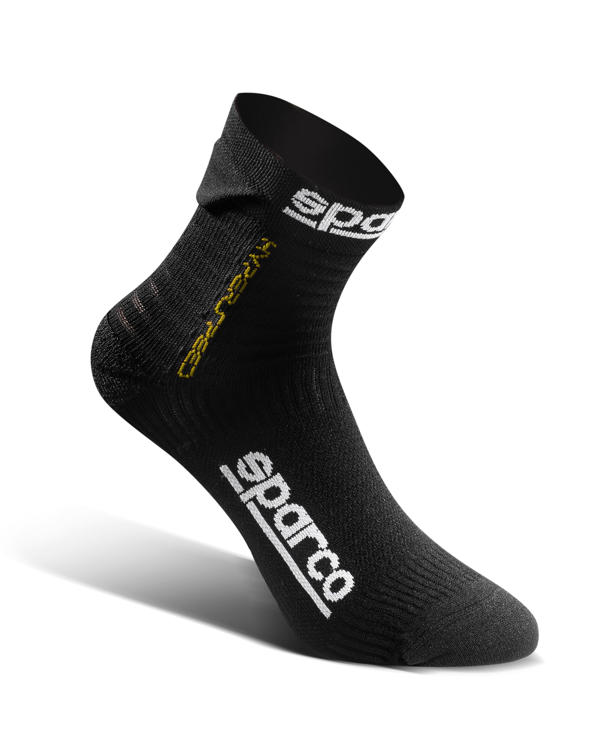 SPARCO 01290NRGF4041 Шкарпетки для водіння HYPERSPEED, чорні/жовті, розмір 40/41 Photo-1 