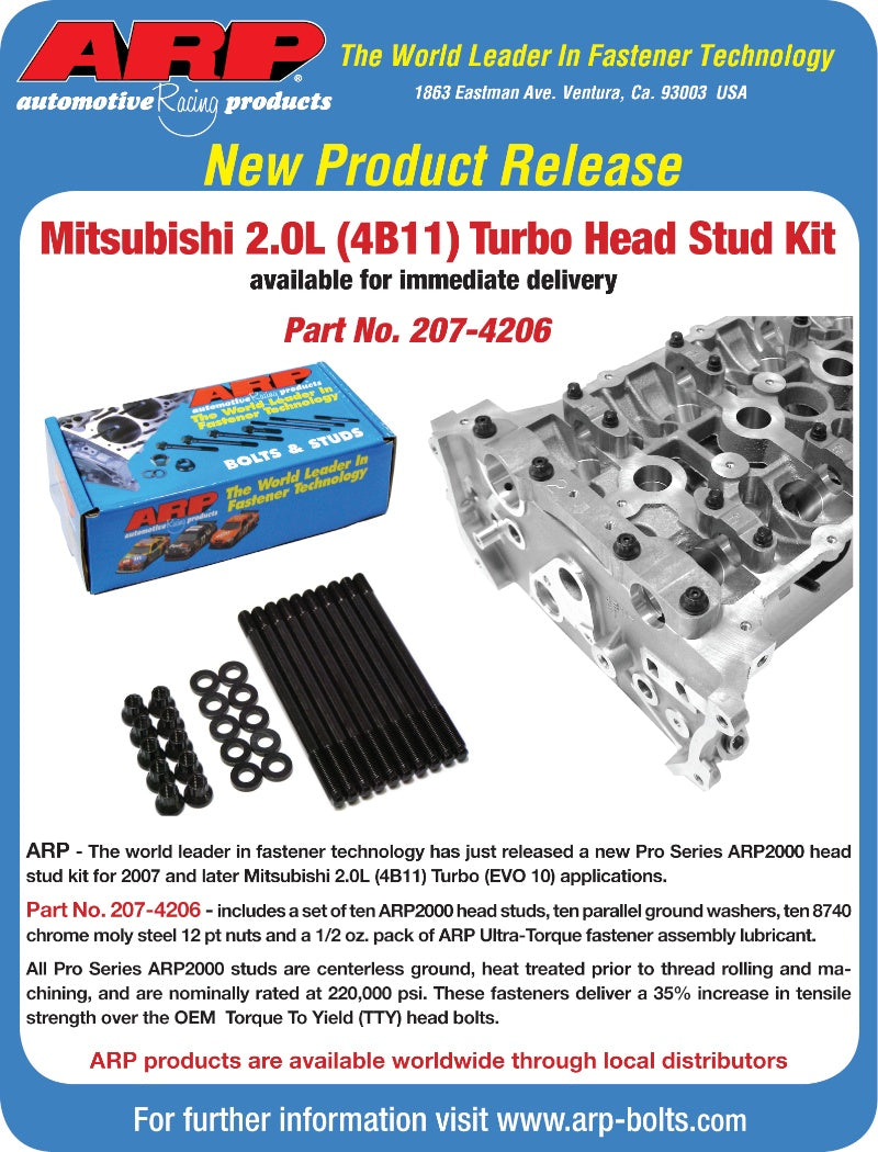 ARP 207-4206 К-т шпильок ГБЦ для MITSUBISHI 2.0L (4B11) Photo-3 