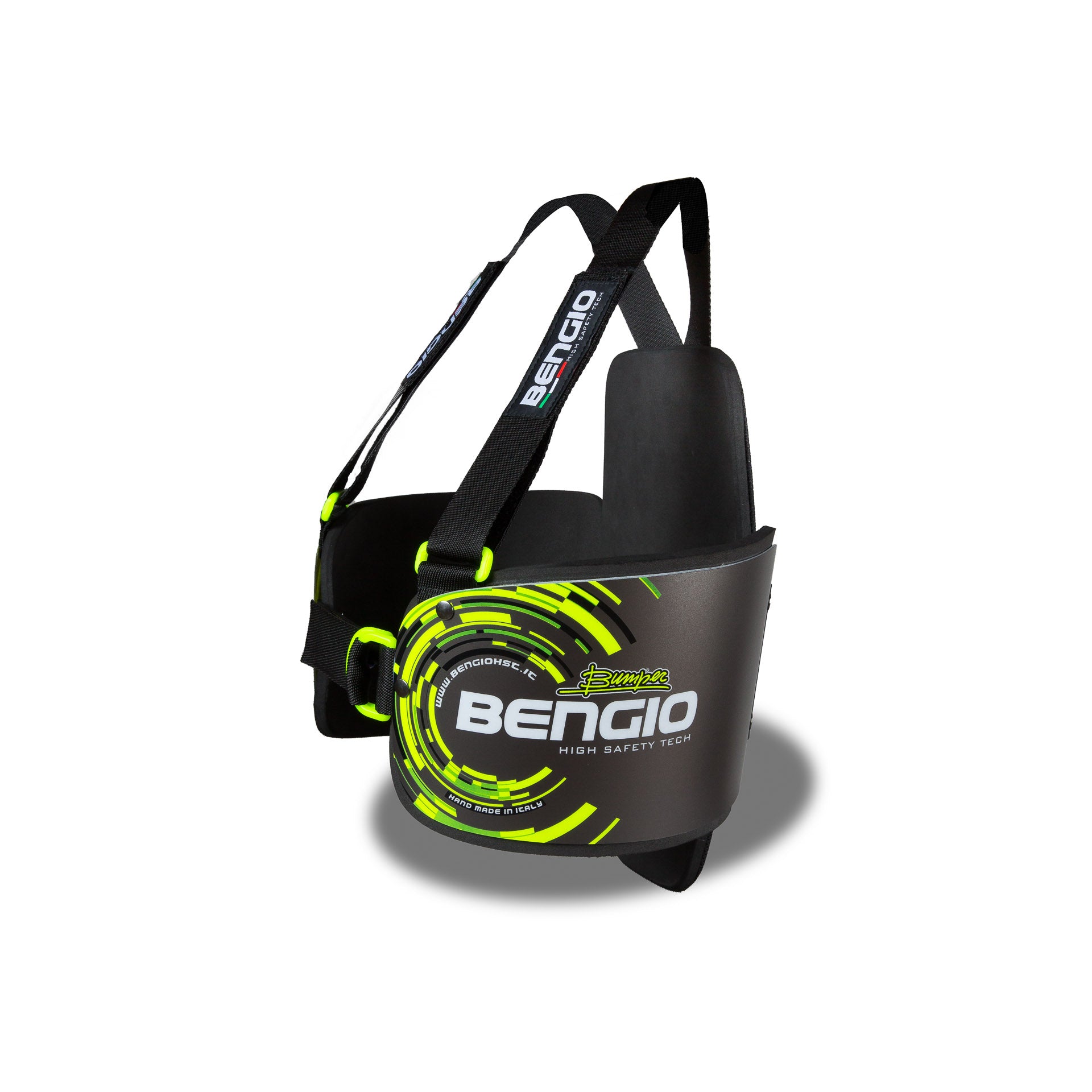 BENGIO STDPLSMGY BUMPER Plus Захист ребер для картингу, сірий/флюор. жовтий, розмір S/M Photo-1 