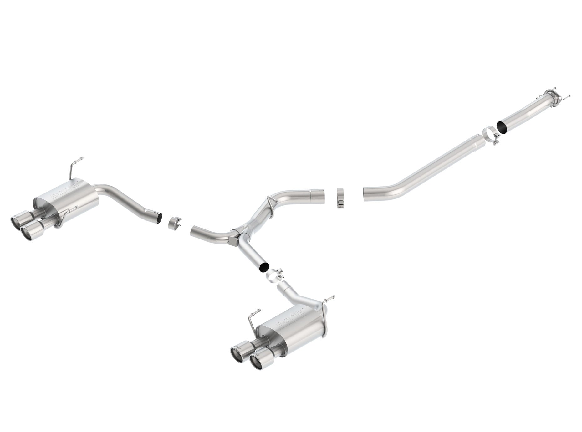 BORLA 140595 Вихлопна система Cat-Back, Impreza WRX/WRX STI Sedan 2.0L/2.5L Turbo, 2015-16, звук S Photo-0 